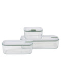 Mepal Nordic Sage glass storage set 3 piece, imported from the UK