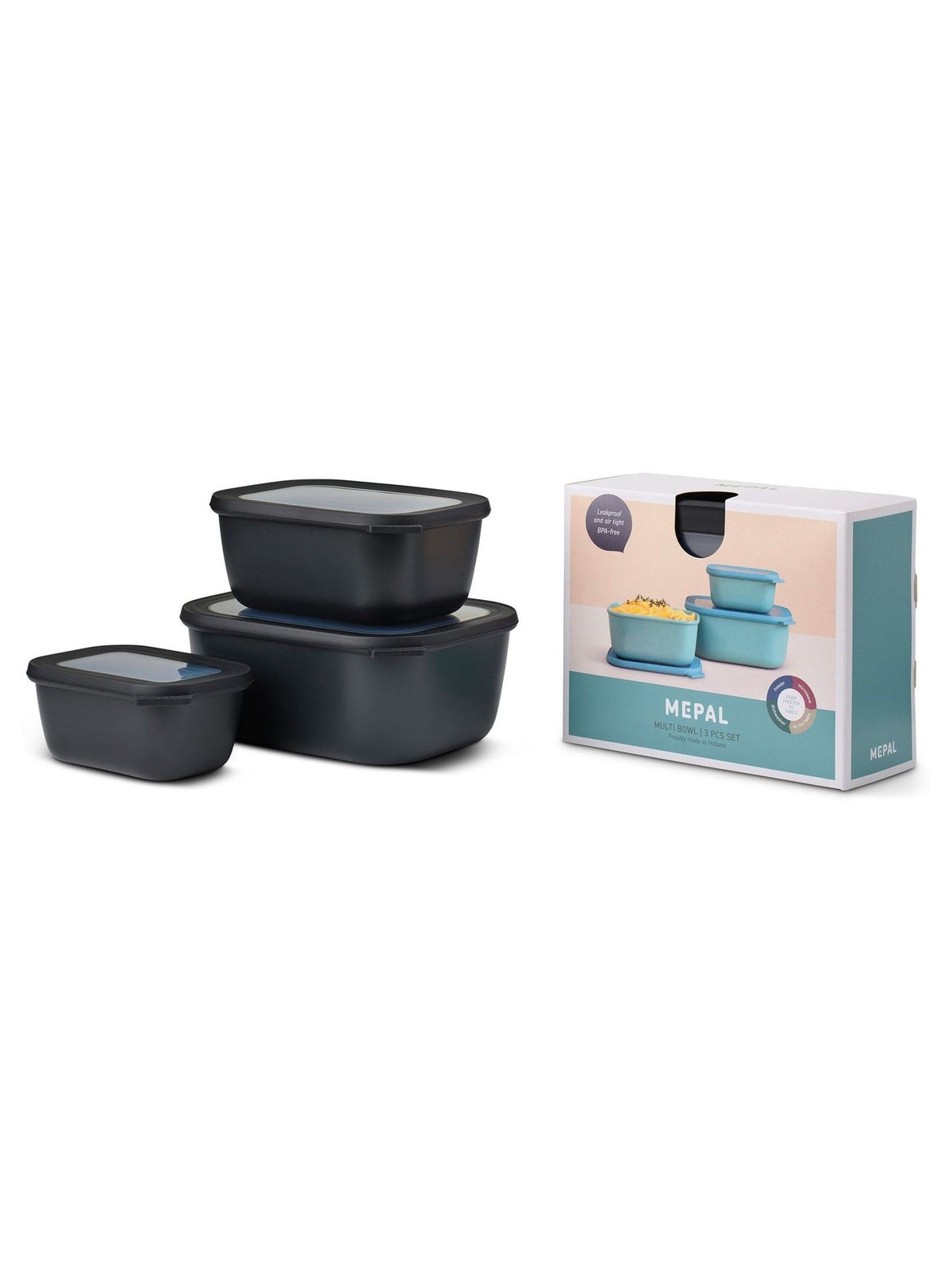 Rectangular Airtight Food Storage Containers with Lids, 3-Piece Set