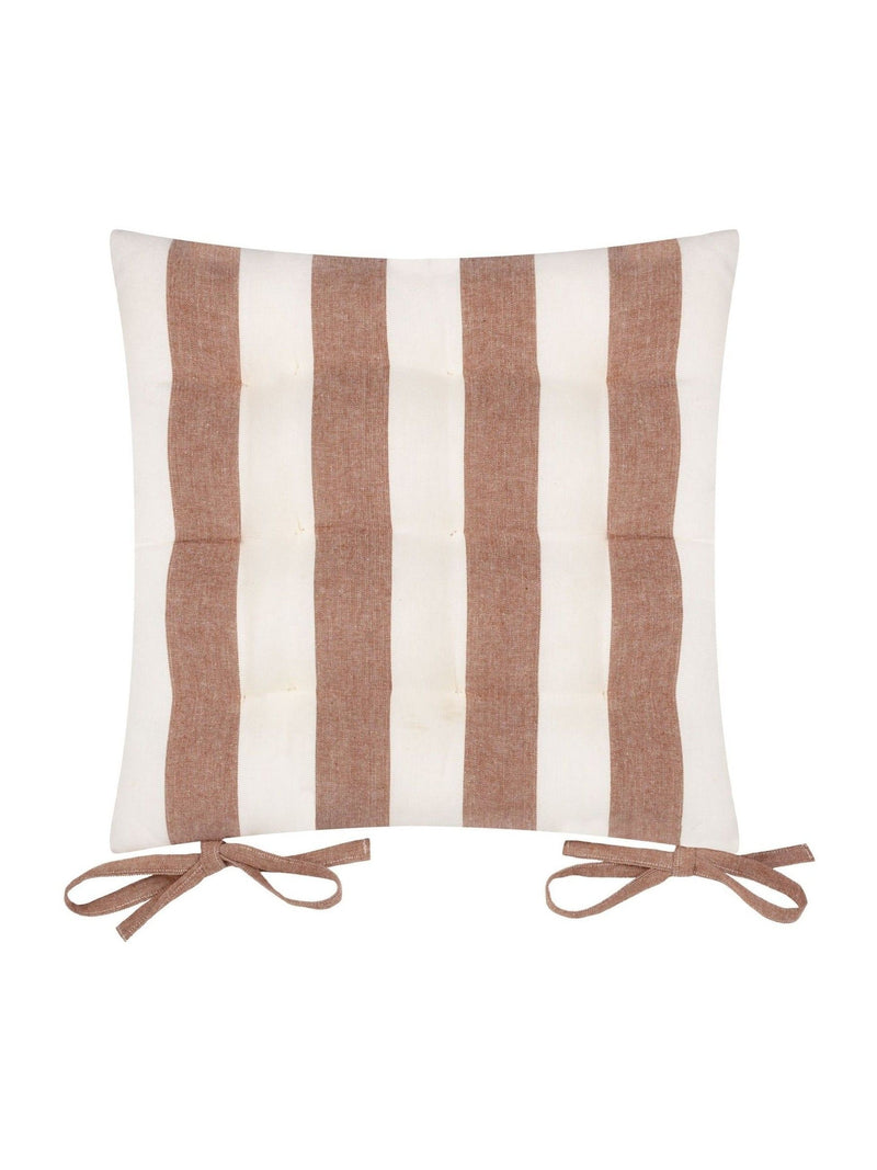 Yard Pecan Hayle Striped Cotton Seat Pads 2 Pack 40cm x 3cm (British brand)