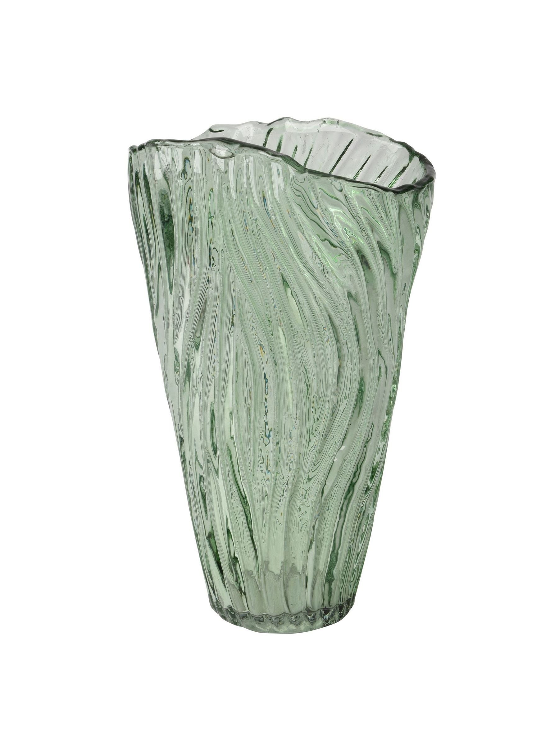 Decoris Green Swirl Design Vase