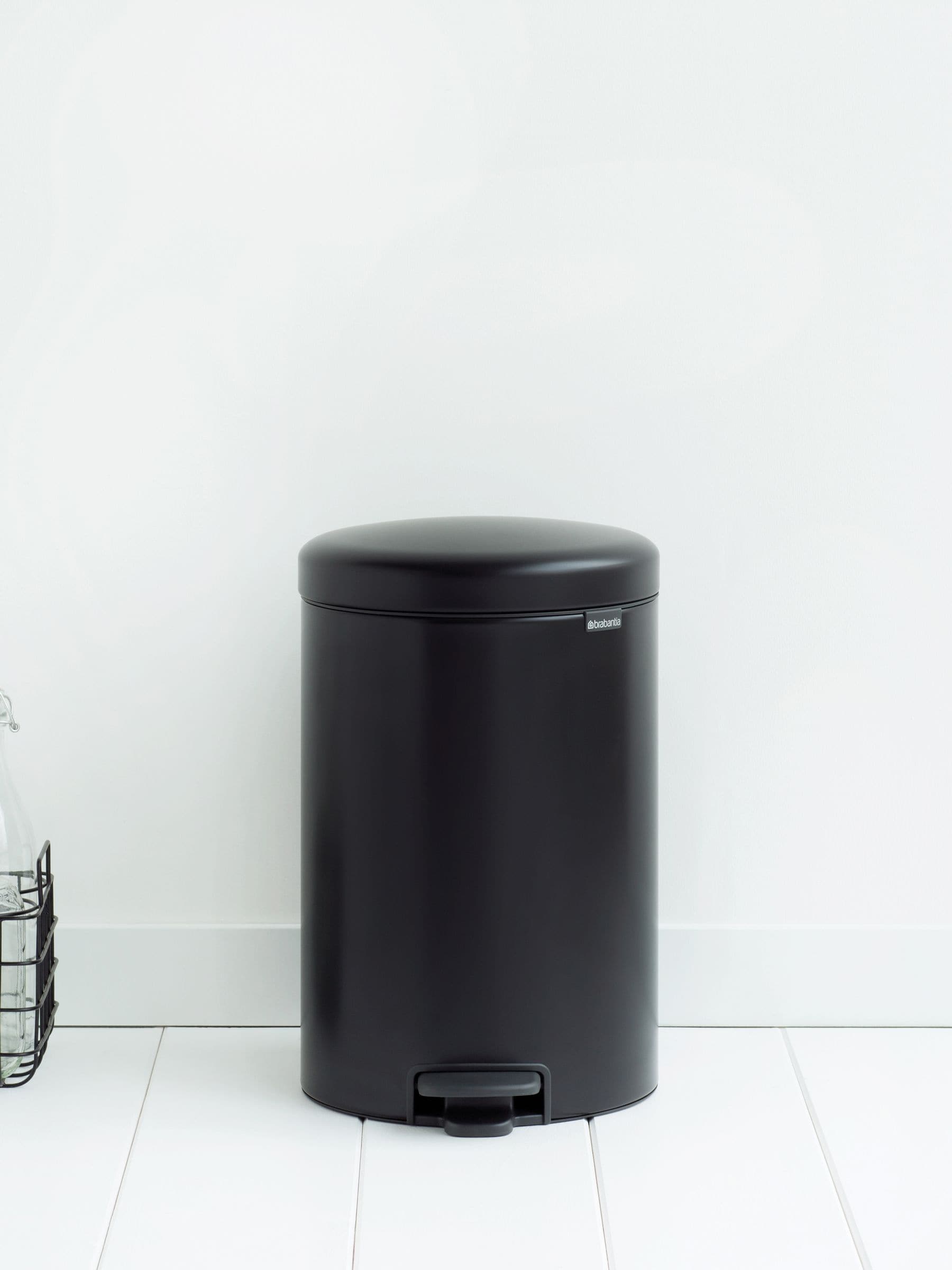 Brabantia Matt Black Pedal Bin 20L - British product