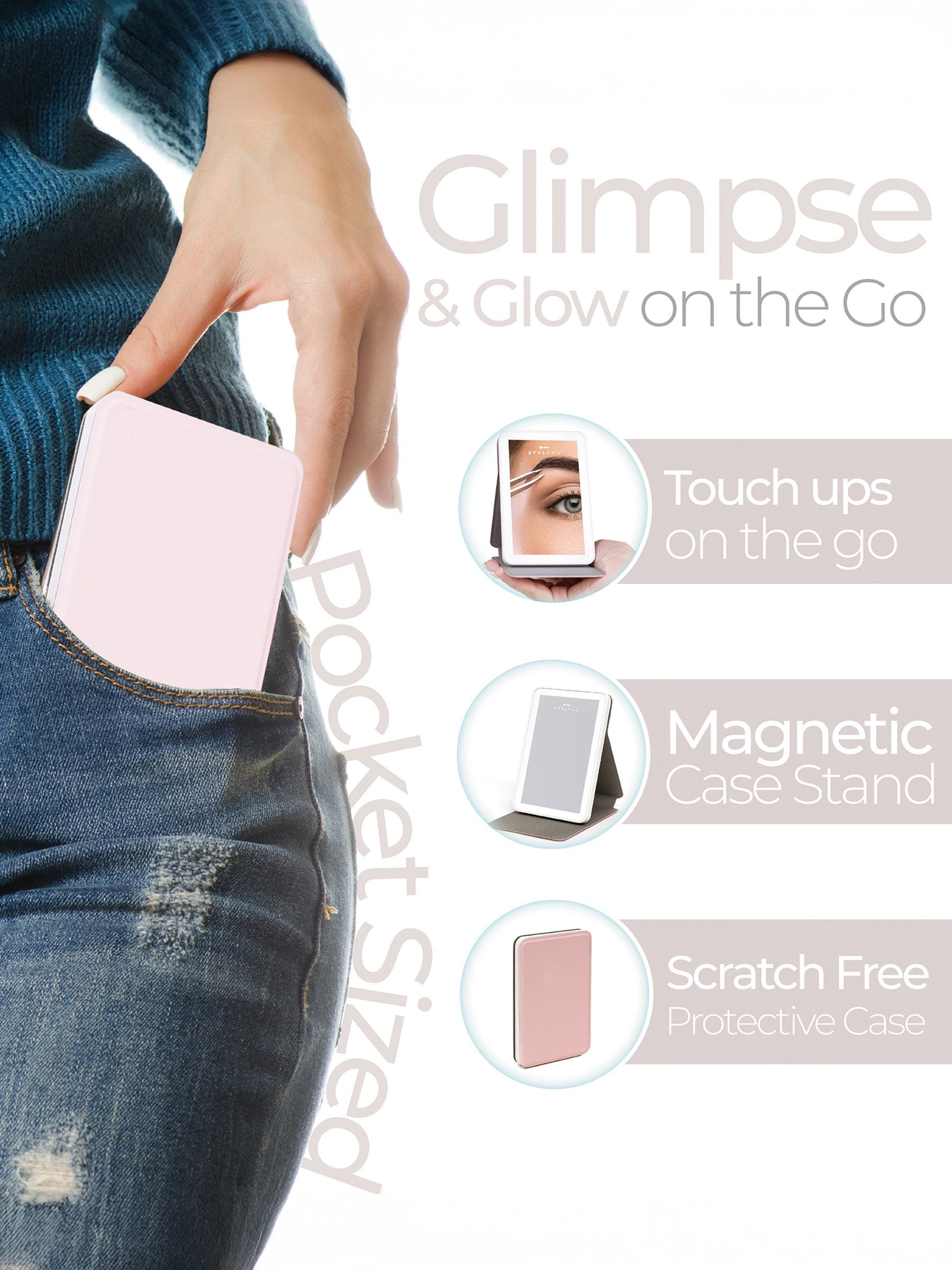 Stylpro LED Light Up Compact Mini Travel Mirror
