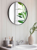 Garden Trading Black Cherington round wall mirror 45cm diameter, UK version