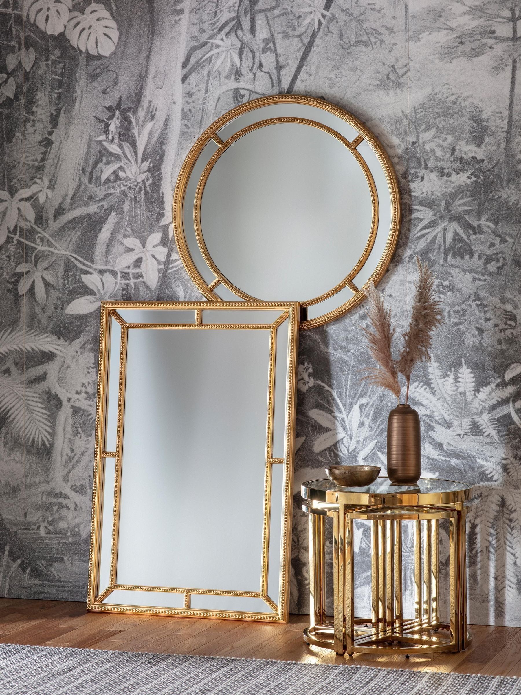 Gallery Home Gold Sinvello Round Mirror 90cm x 90cm, UK version