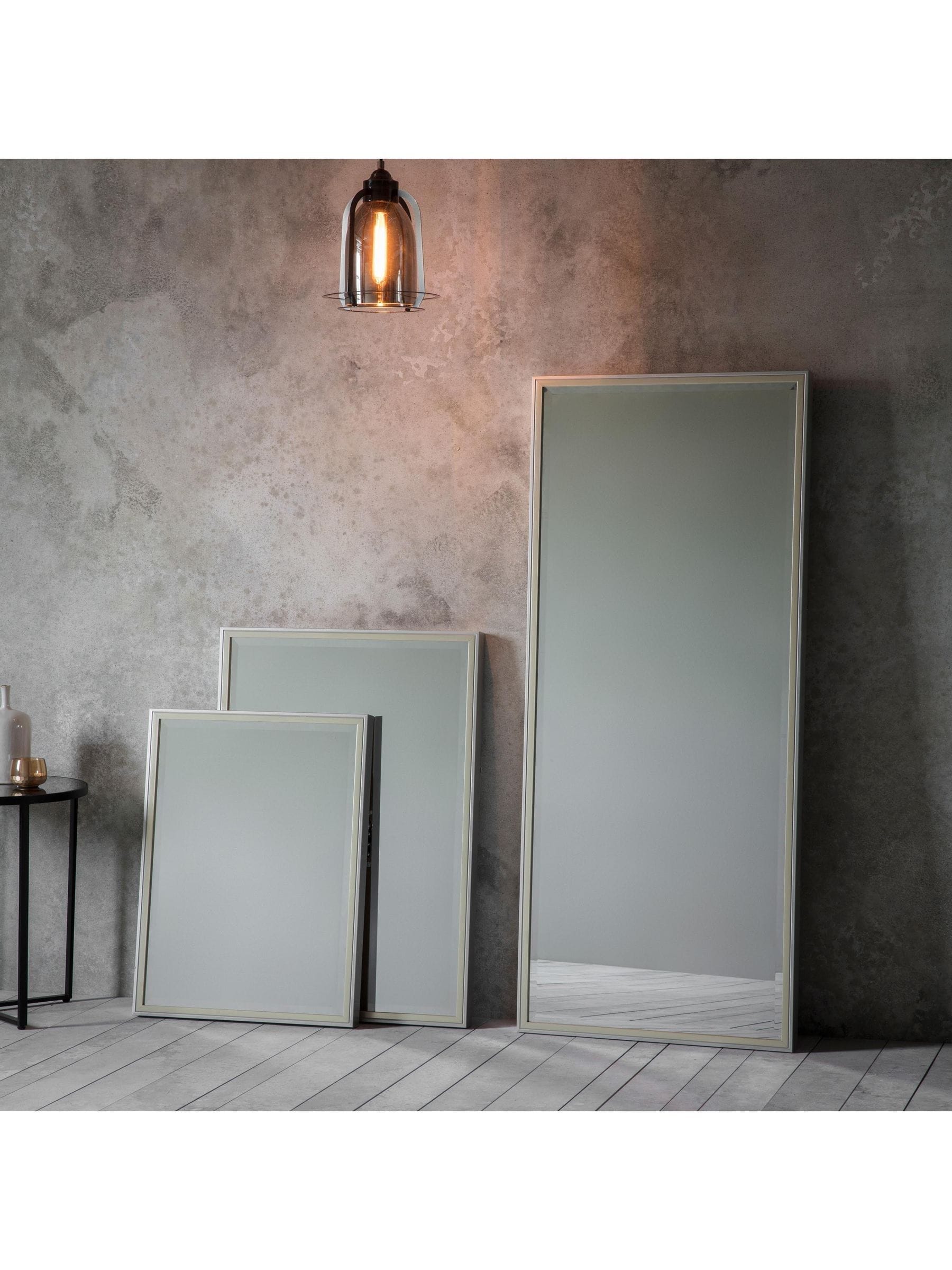 Gallery Home silver Floydan leaner mirror 150cm height, UK version