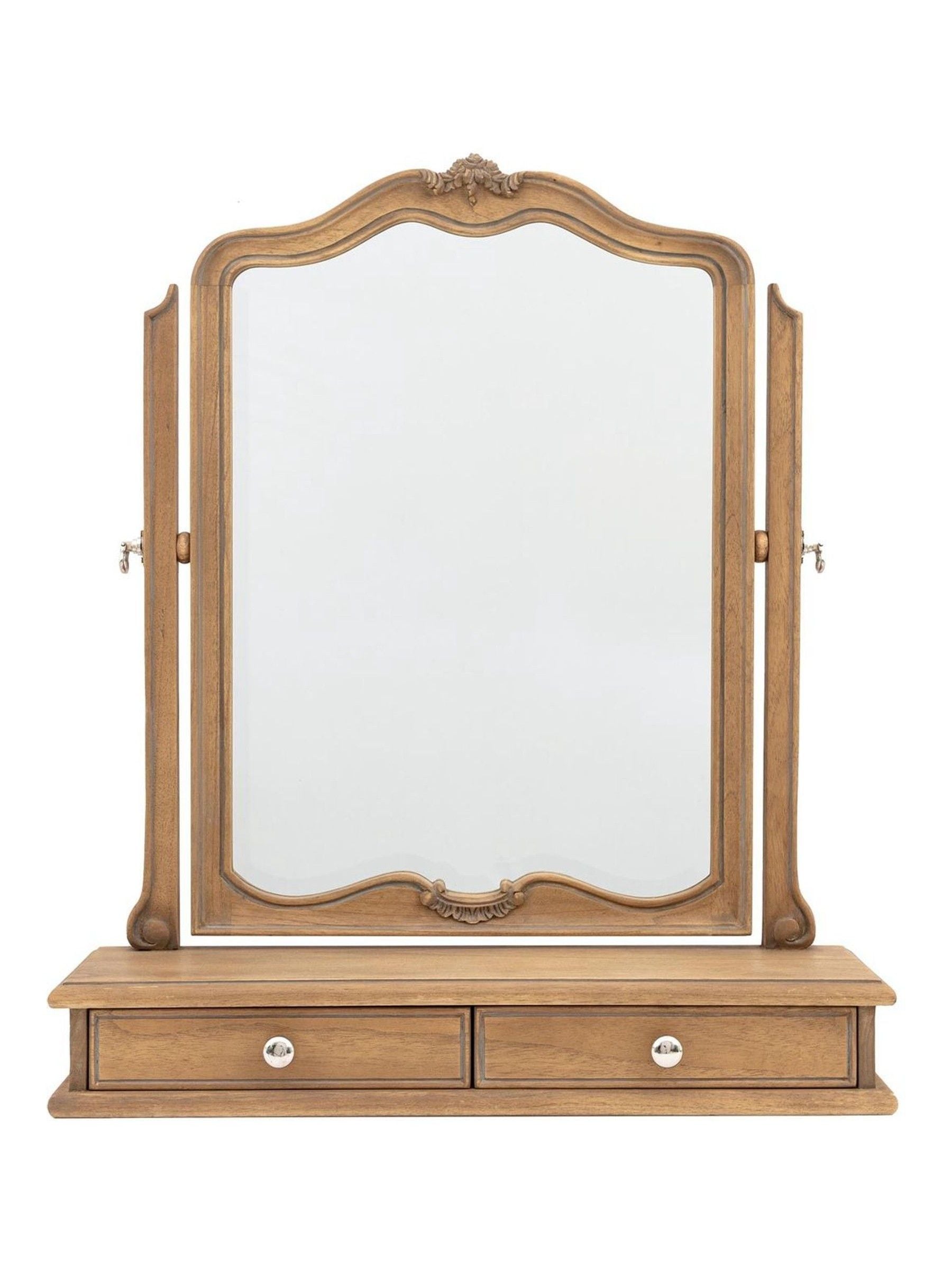 Gallery Home Dressing Table Mirror Weathered Light Wood 73cm, UK version