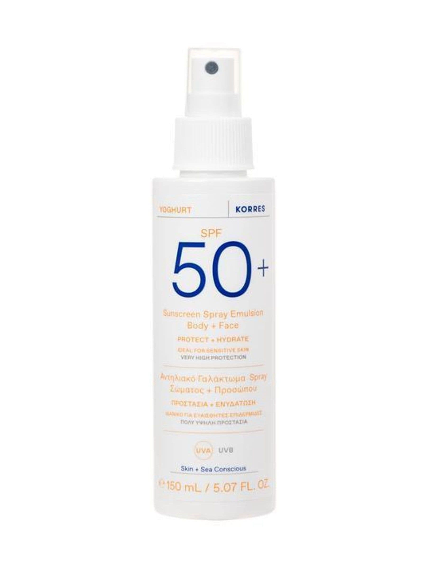 Korres Yoghurt Spray Emulsion Sunscreen SPF50+ 150ml, UK version