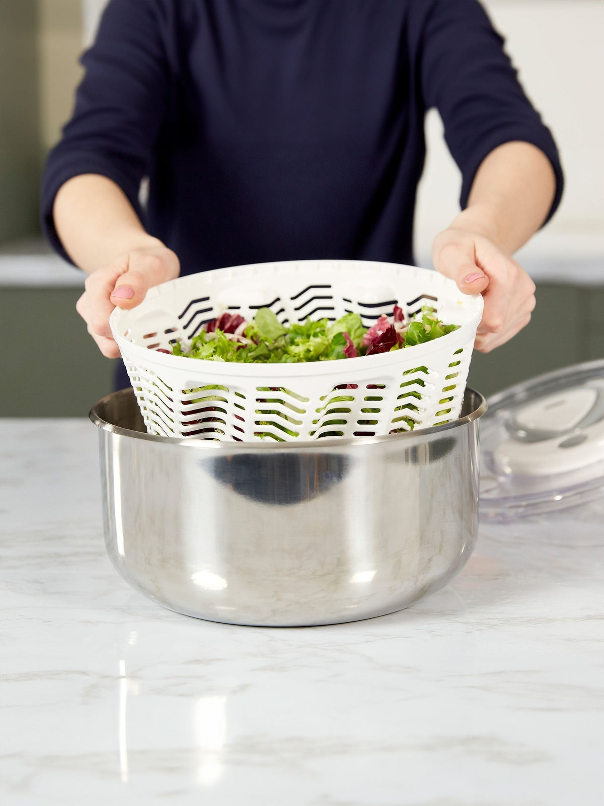 Zyliss Steel Easy Spin 2 Stainless Steel Salad Spinner