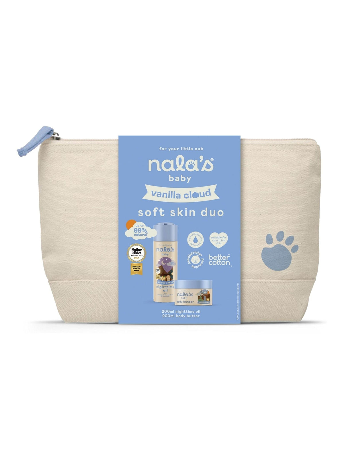 Nala Vanilla Cloud Skin Duo 2 x 200ml, imported from the UK