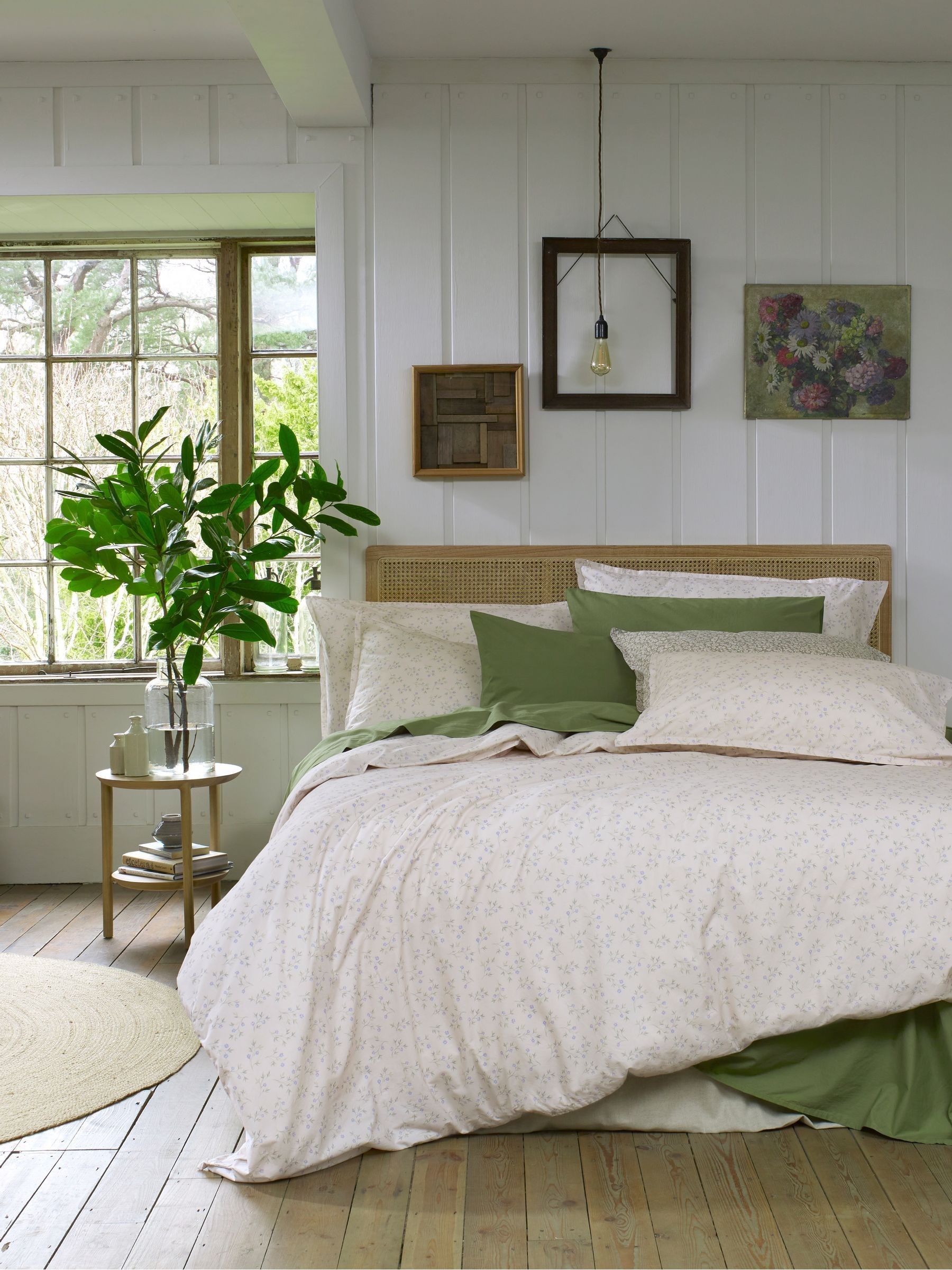 Piglet in Bed Spring Sprig cotton flat sheet, imported from the UK