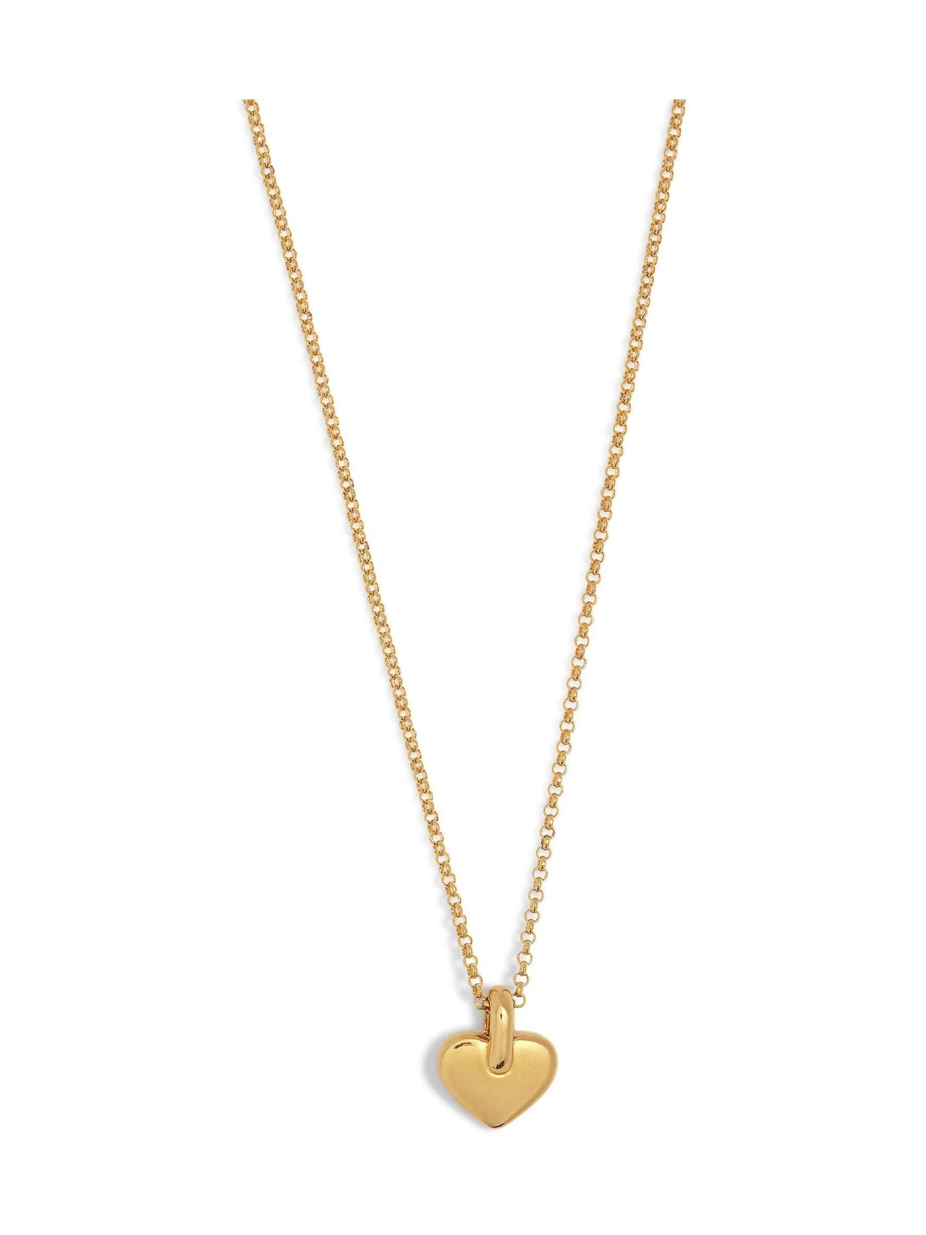 Waterproof Gold Necklace with Heart-Shaped Charm