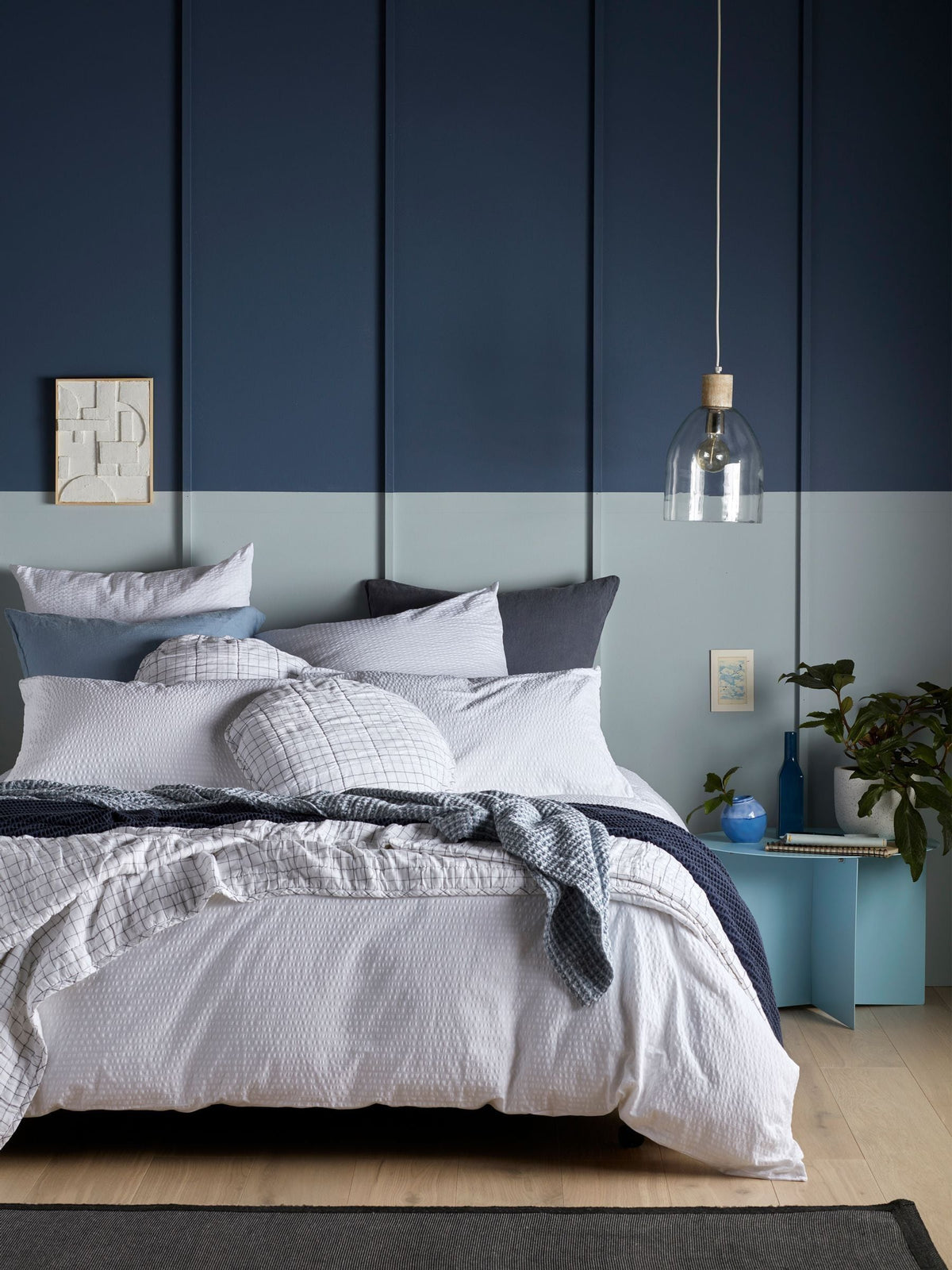 Secret Linen Store White Seersucker 100% Cotton Duvet Cover