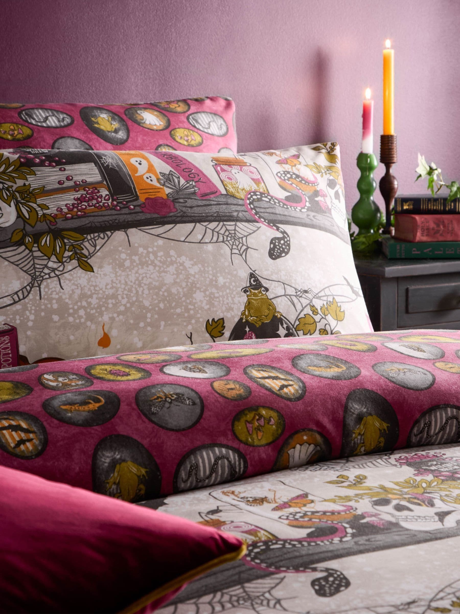 Witchy Tales reversible duvet cover and pillowcase set - British product