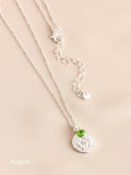 Silver Tone Birthstone Birth Flower Necklace