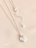 Silver Tone Birthstone Birth Flower Necklace