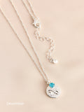 Silver Tone Birthstone Birth Flower Necklace
