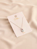 Silver Tone Birthstone Birth Flower Necklace