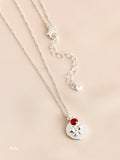 Silver Tone Birthstone Birth Flower Necklace