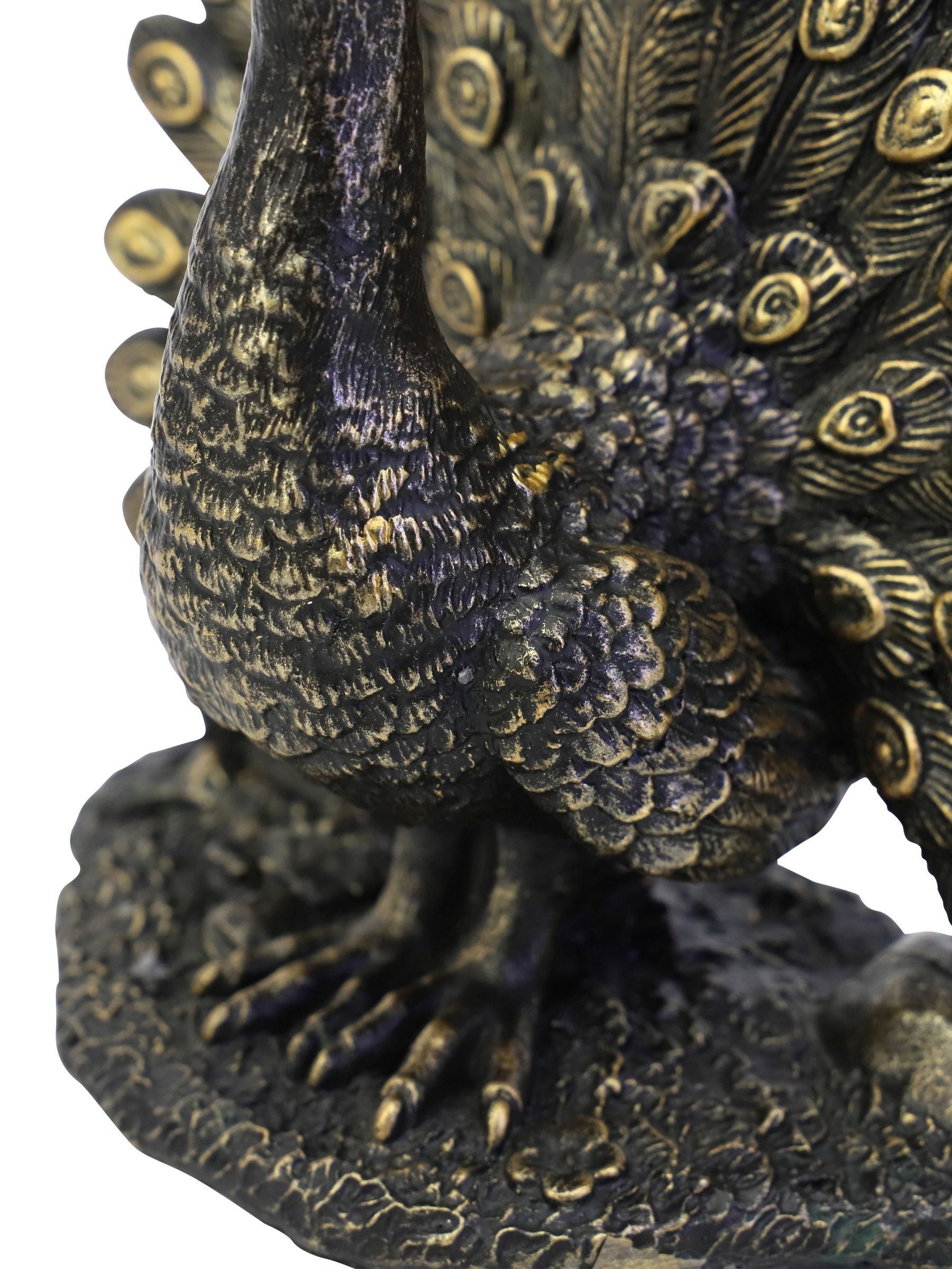 Libra Interiors Bronze Peacock Sculpture