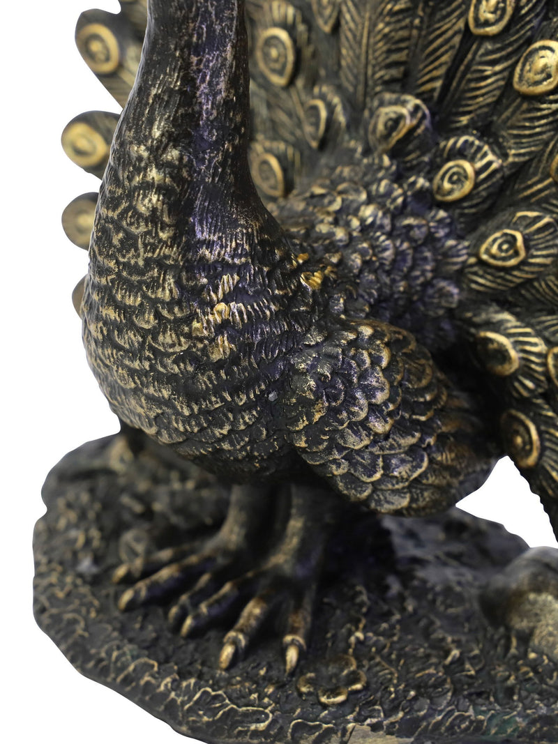 Libra Interiors Bronze Peacock Sculpture