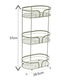 Showerdrape Dante floor caddy and toilet roll holder in sage green (British brand)