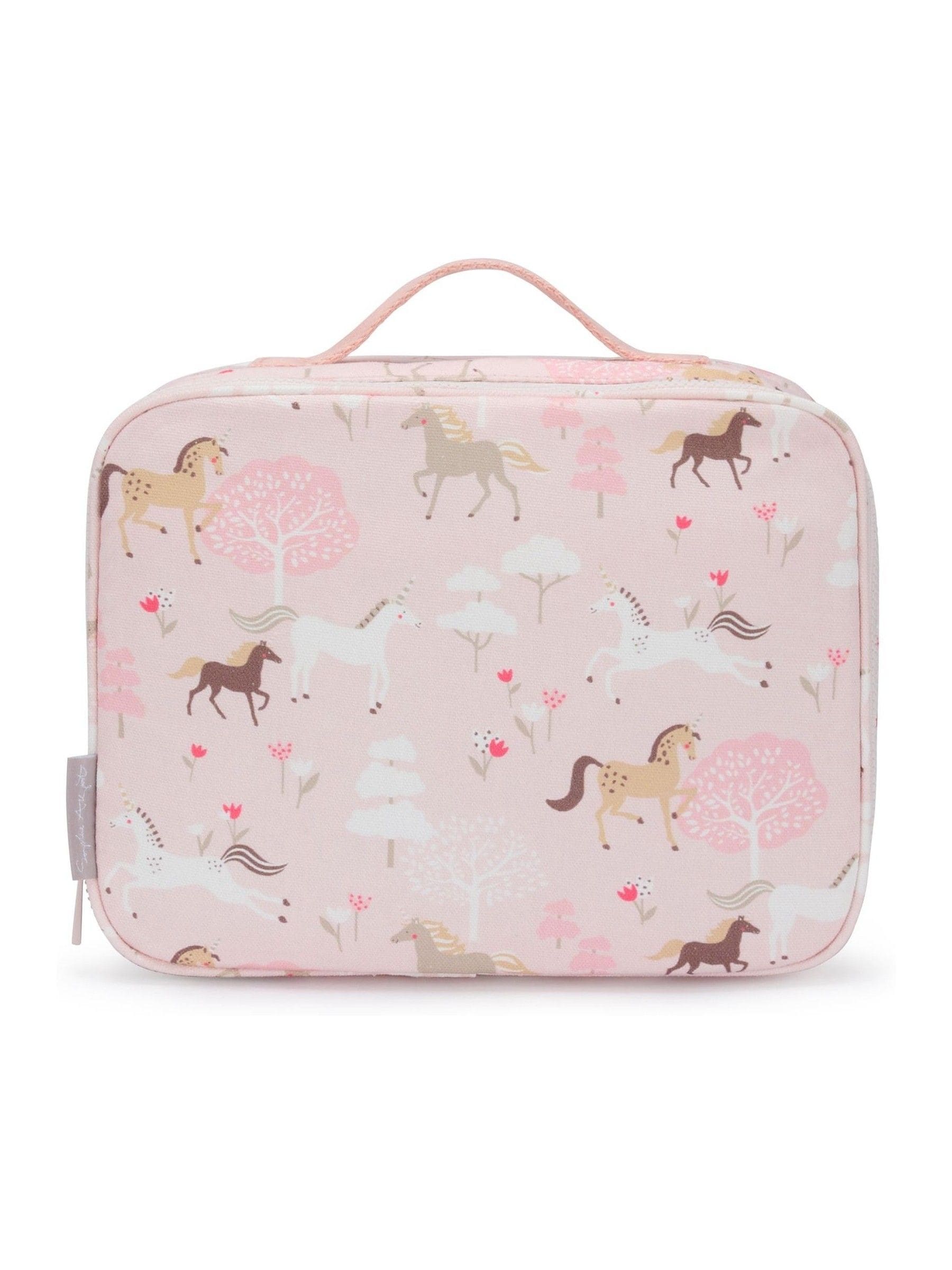Sophie Allport pale pink pony insulated lunch bag (British brand)
