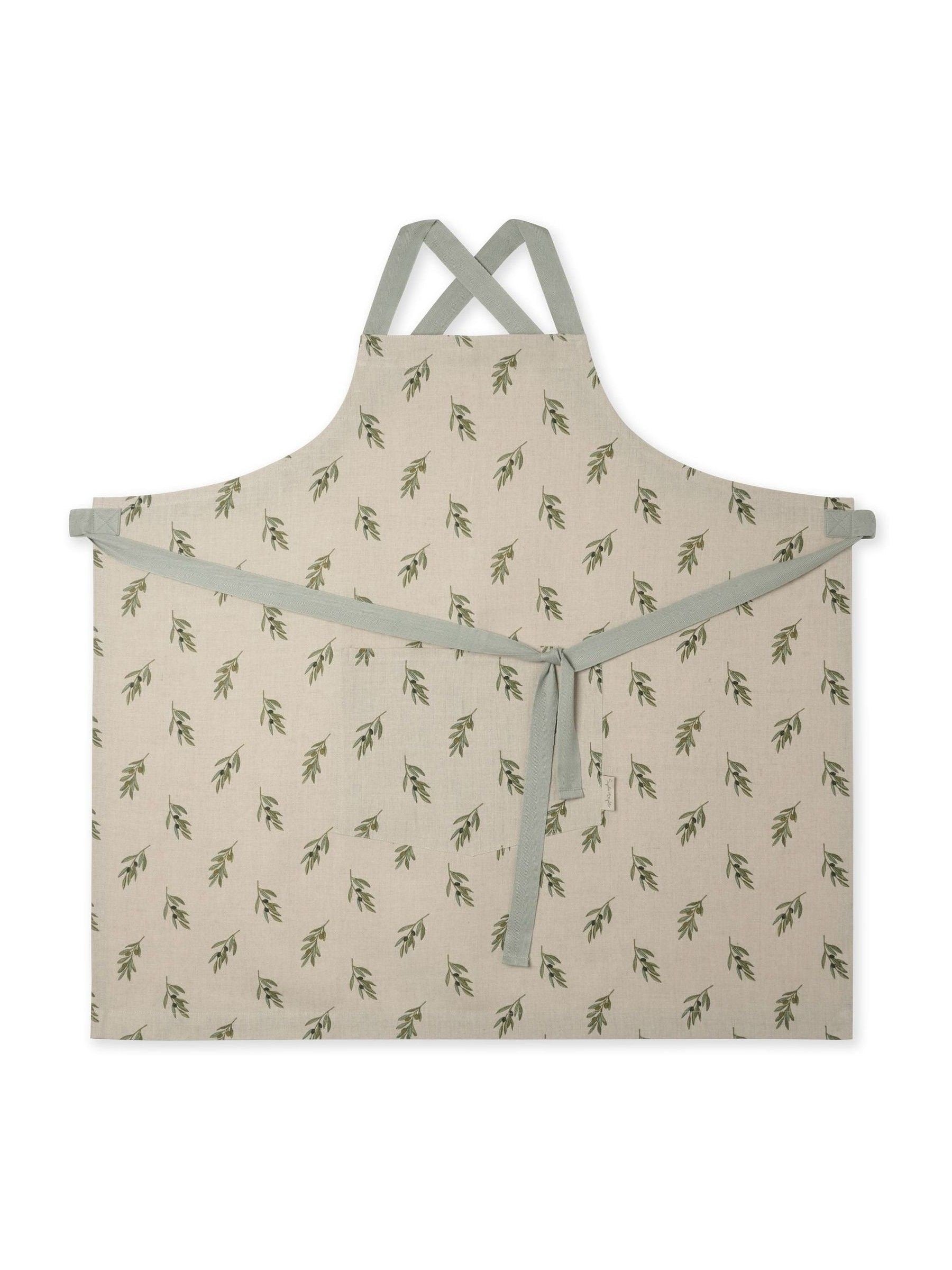 Sophie Allport linen apron olive design 87x77cm (British brand)