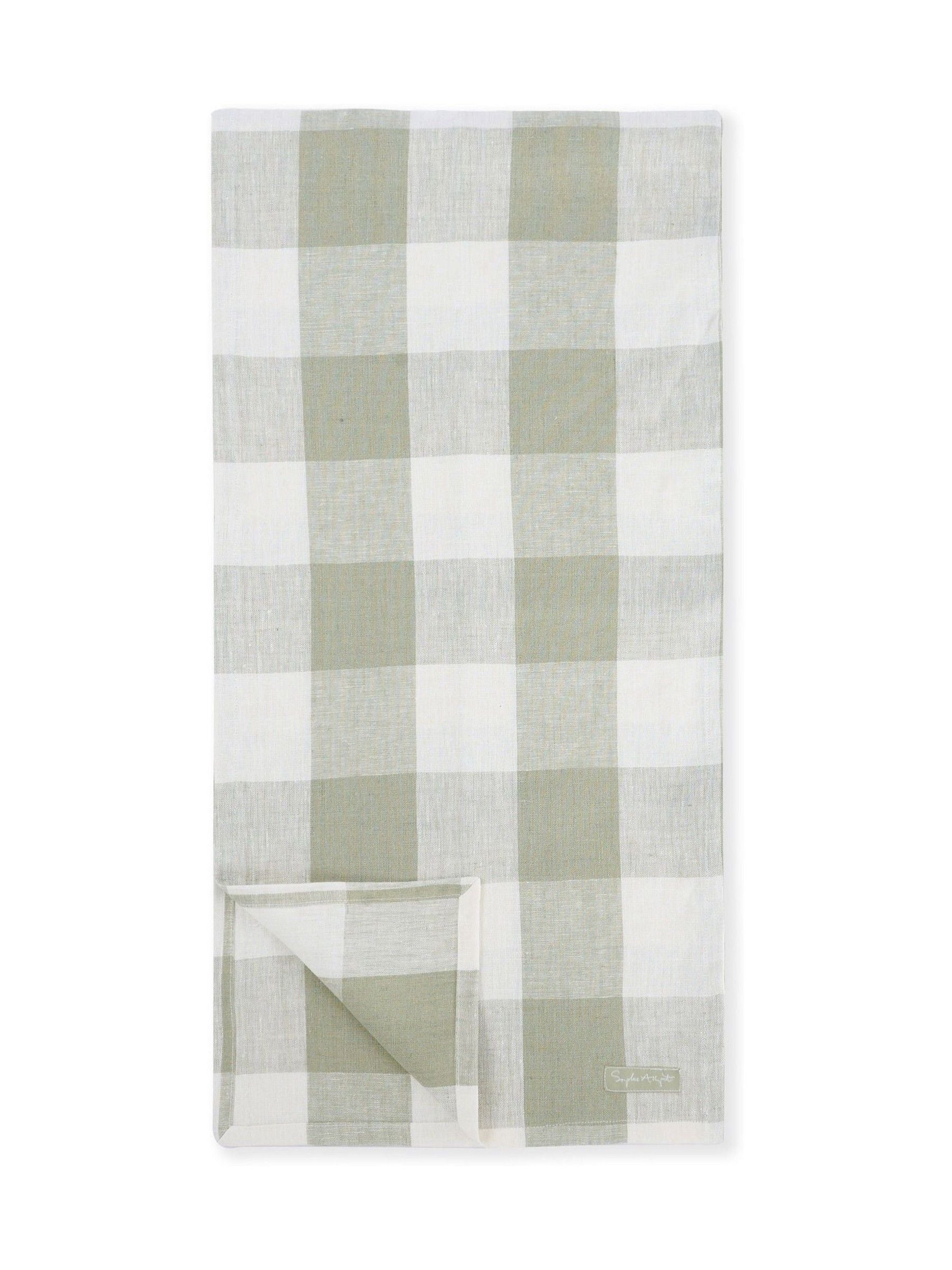 Sophie Allport sage green linen table runner 280x35cm (British brand)