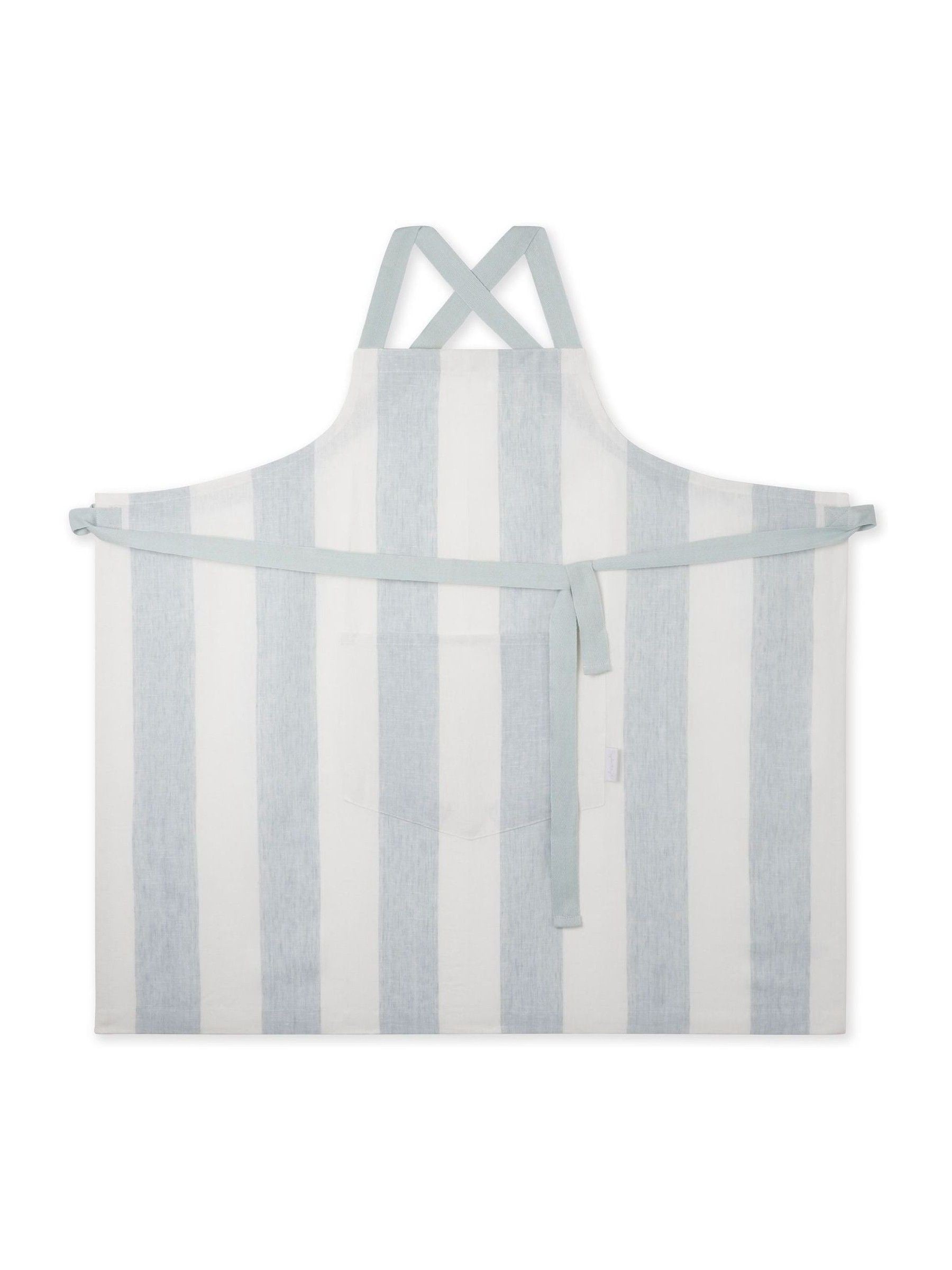 Sophie Allport teal blue linen cross back apron 87x77cm (British brand)