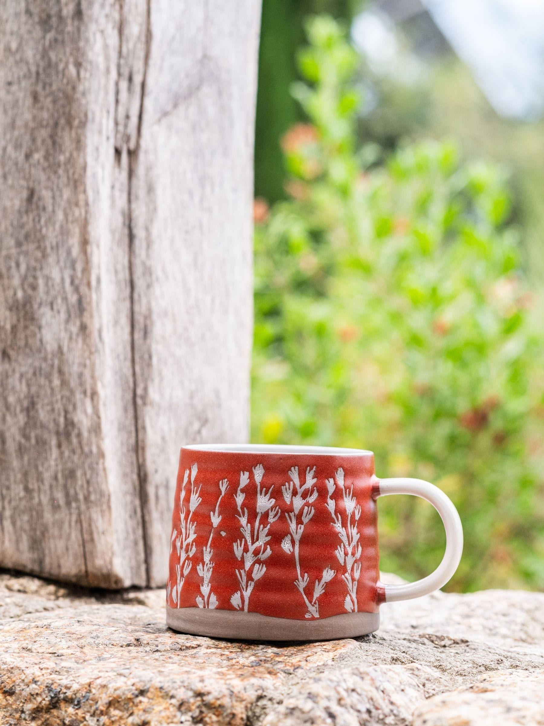 Set of 4 Olive Rosemary Stoneware Mugs