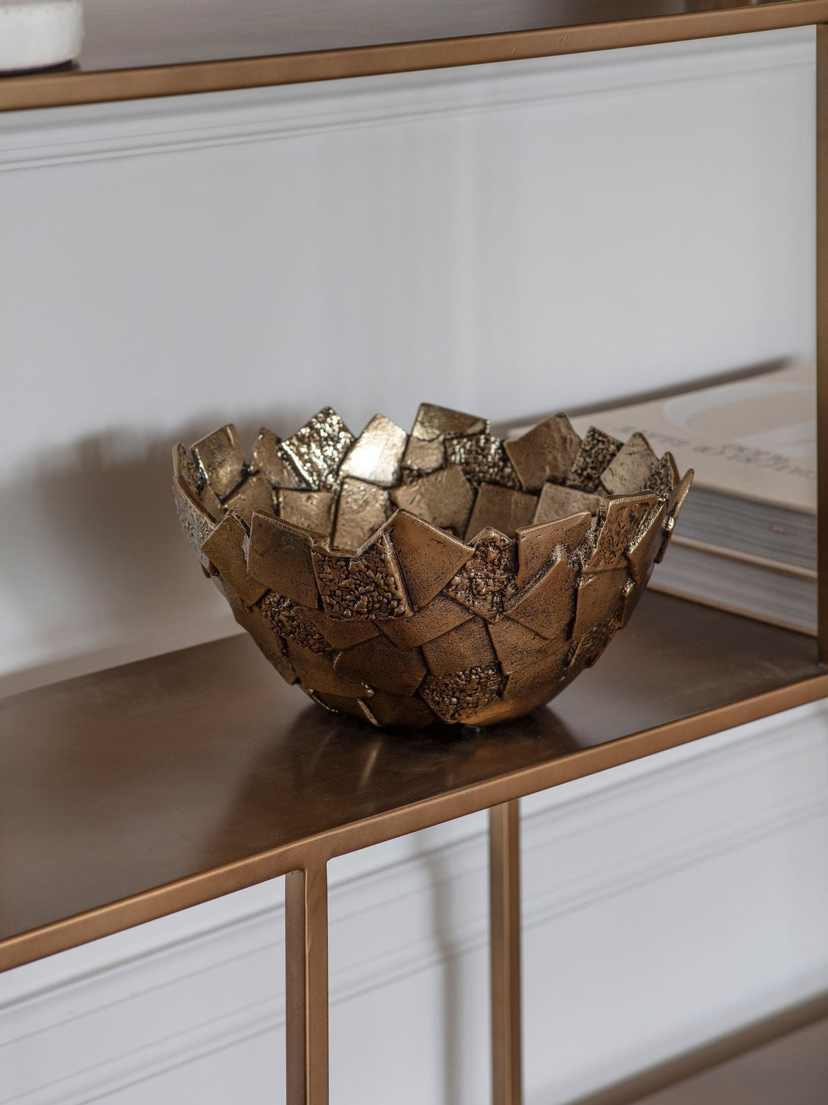 Libra Interiors Gold Montrose decorative bowl 28cm diameter, UK version