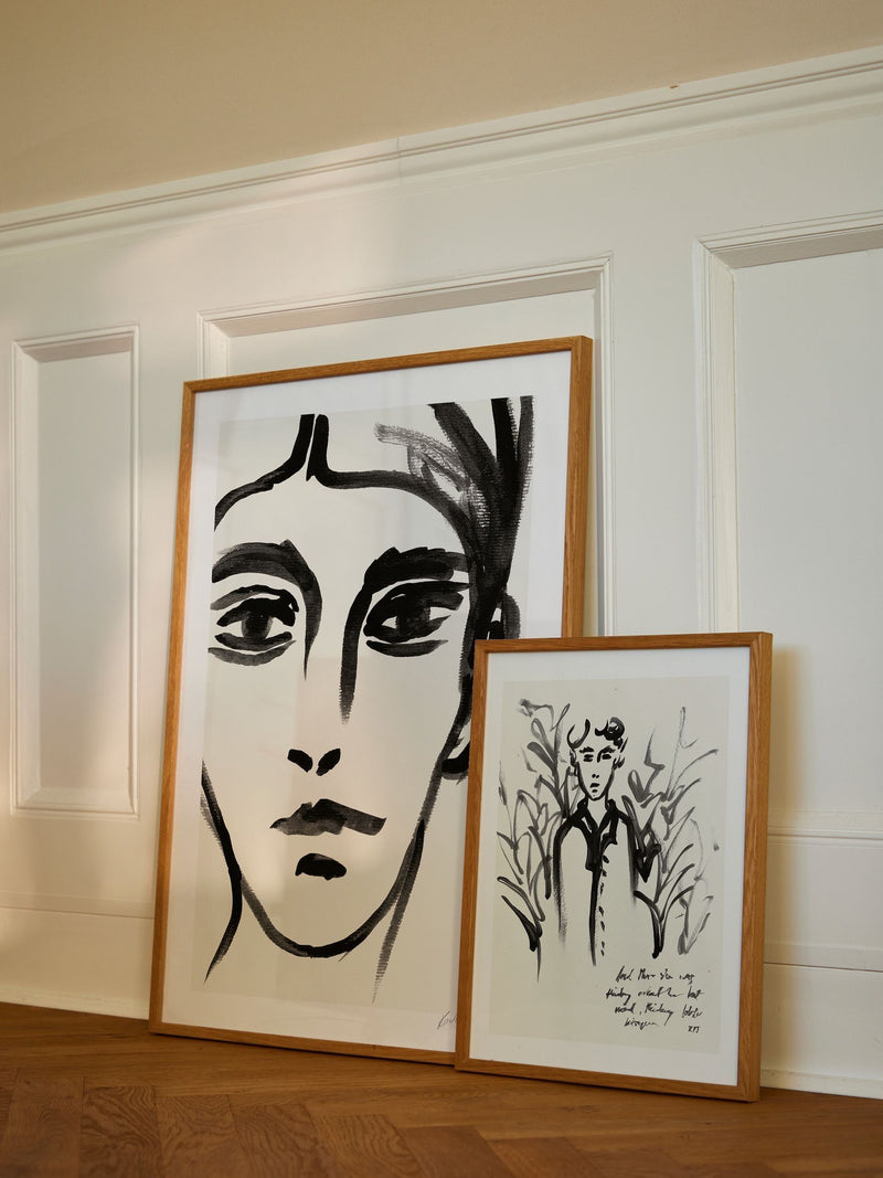 Paper Collective Black White Grassland art print available in sizes, imported from the UK