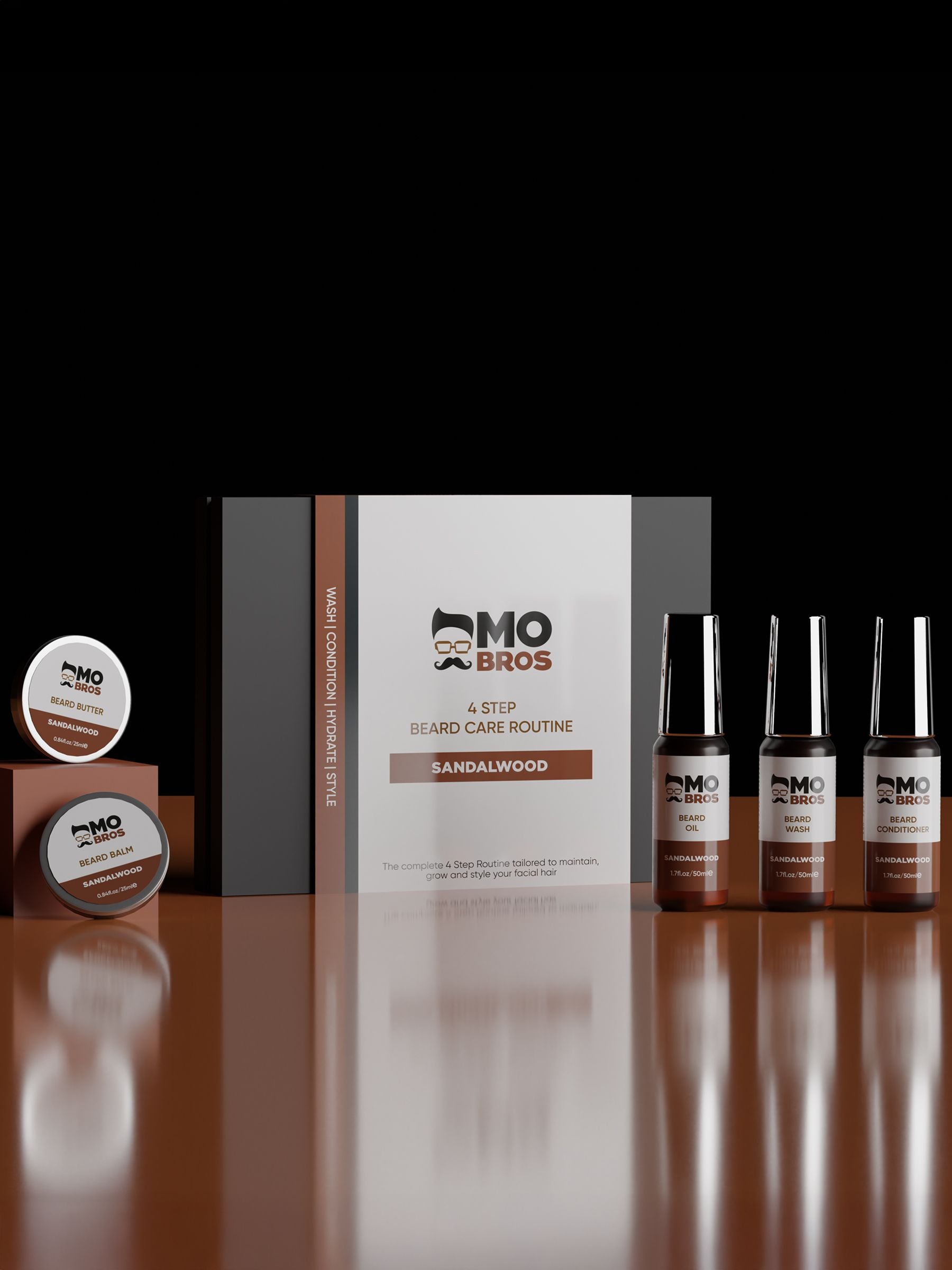 Mo Bros Sadalwood 4 Step Beard Care Kit