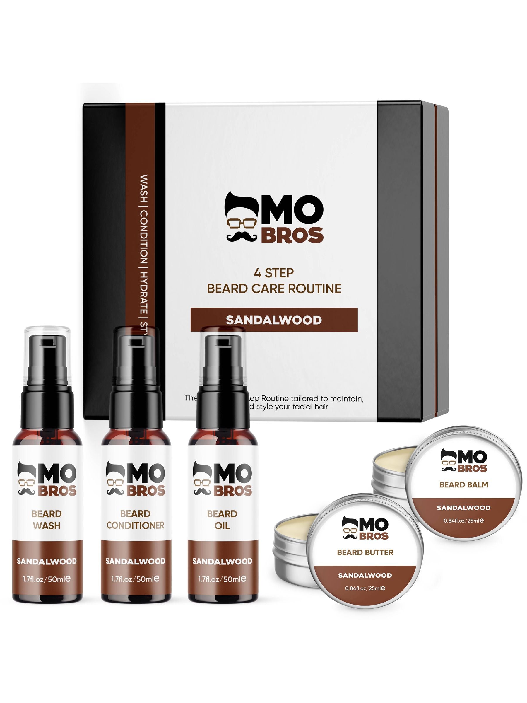 Mo Bros Sadalwood 4 Step Beard Care Kit