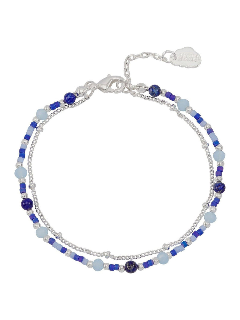 Estella Bartlett silver tone mini blue duo bracelet - British product
