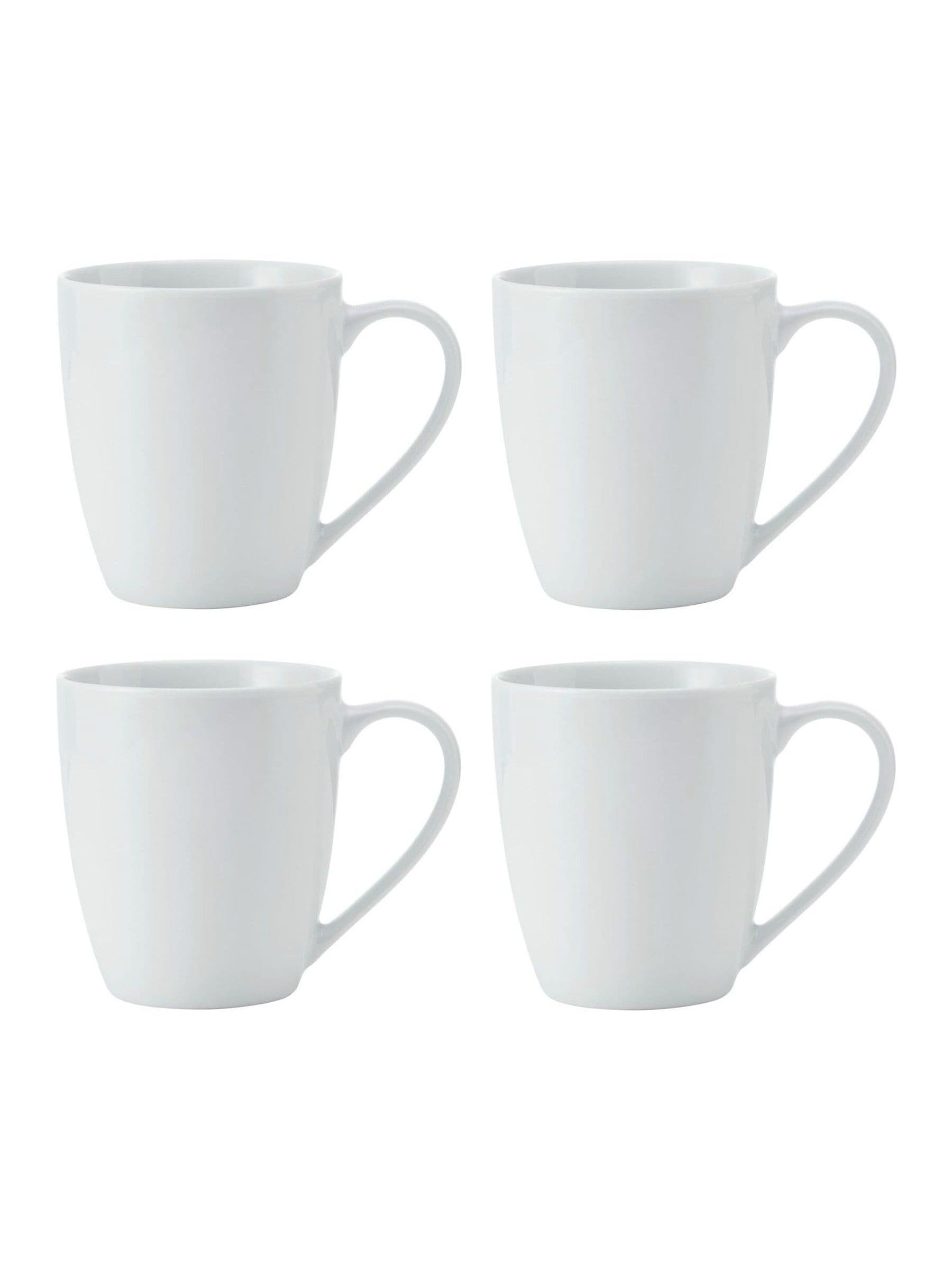Mikasa white chalk porcelain mugs set of 4 380ml, imported from the UK