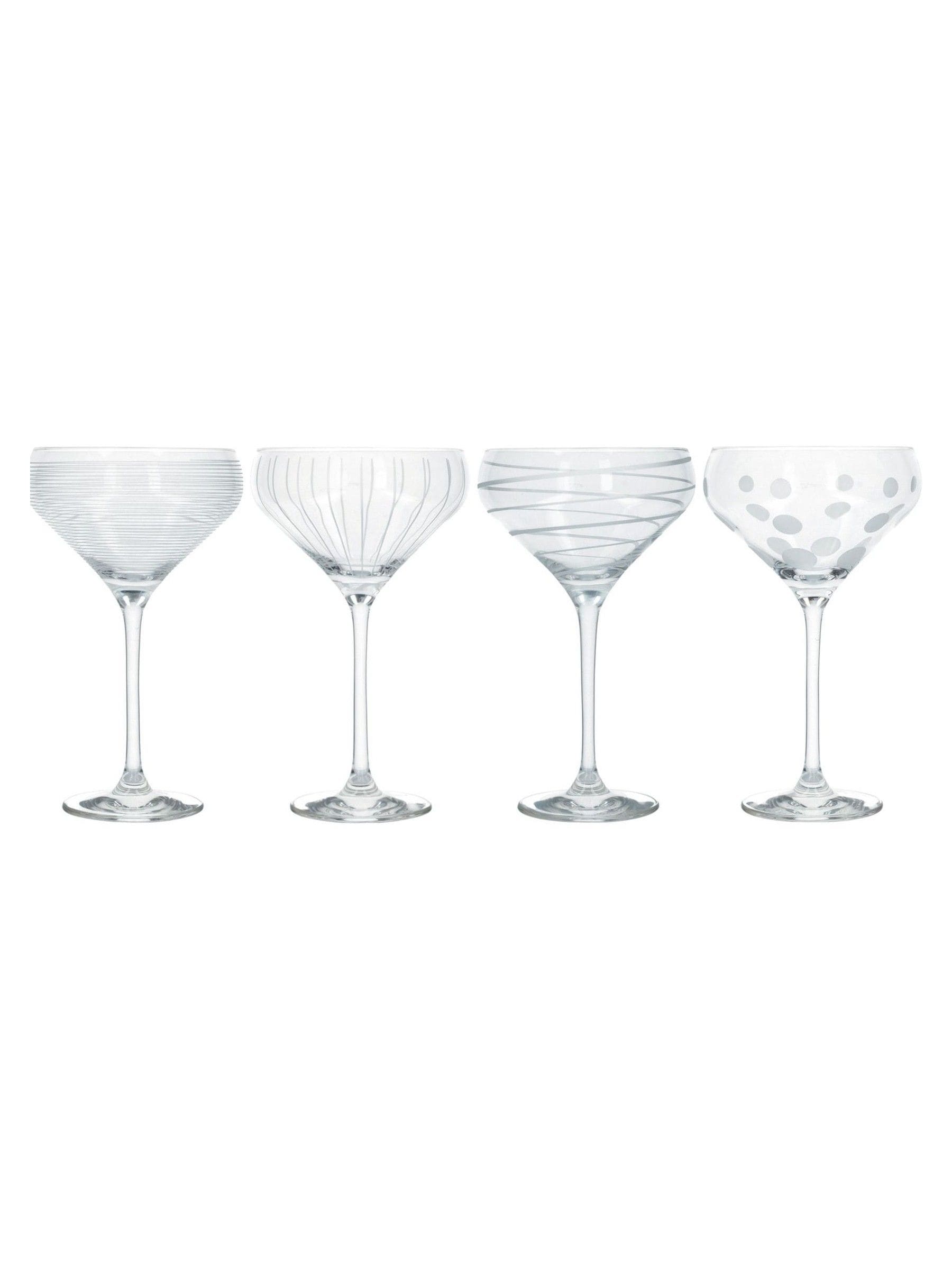 Mikasa Silver Cheers champagne coupe glasses set of 4, imported from the UK