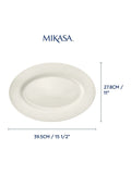 Mikasa White Large Cranborne Oval Ceramic Serving Platter, imported from the UK