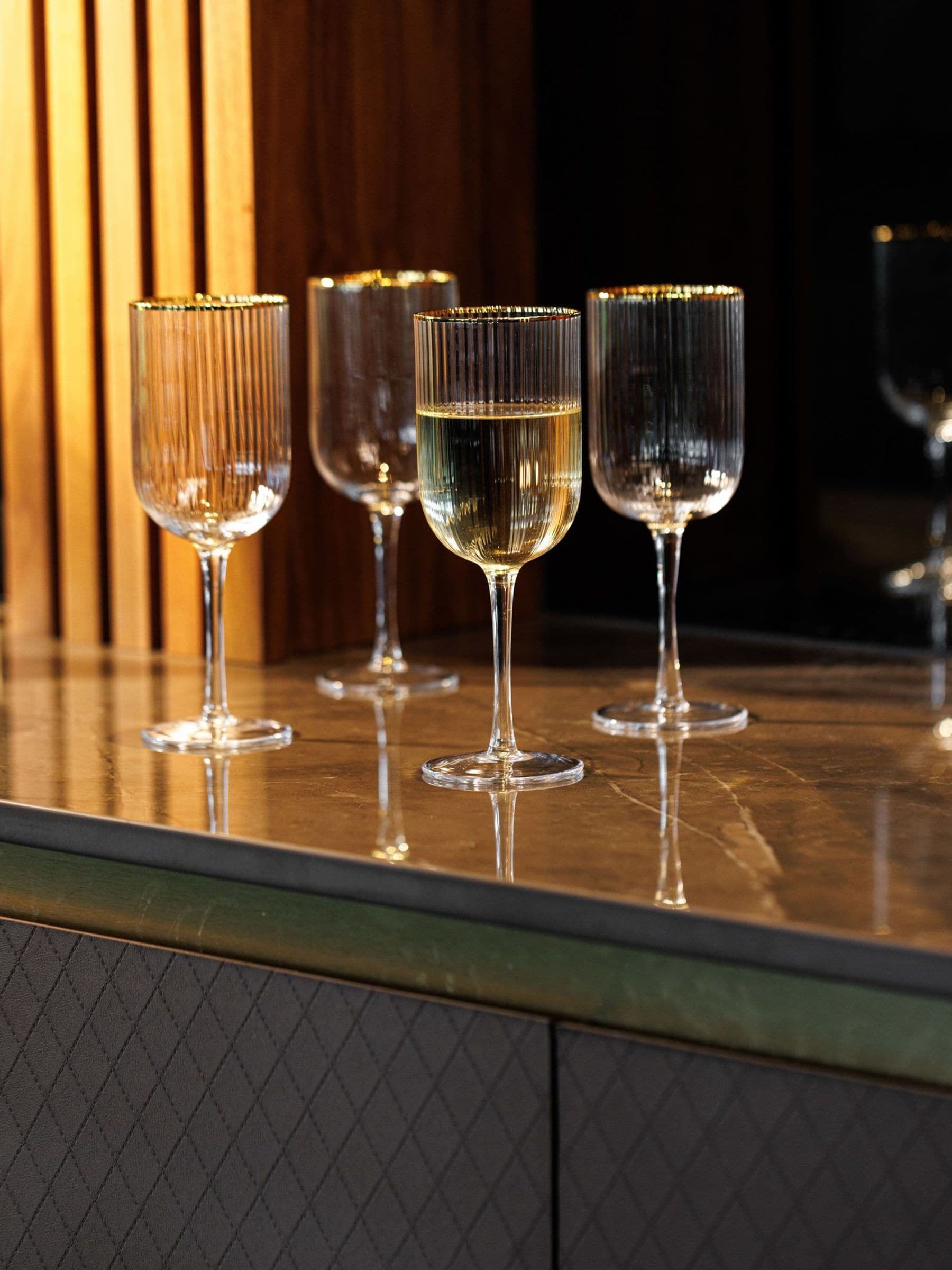 Mikasa Gold Sorrento wine glasses set of four, imported from the UK