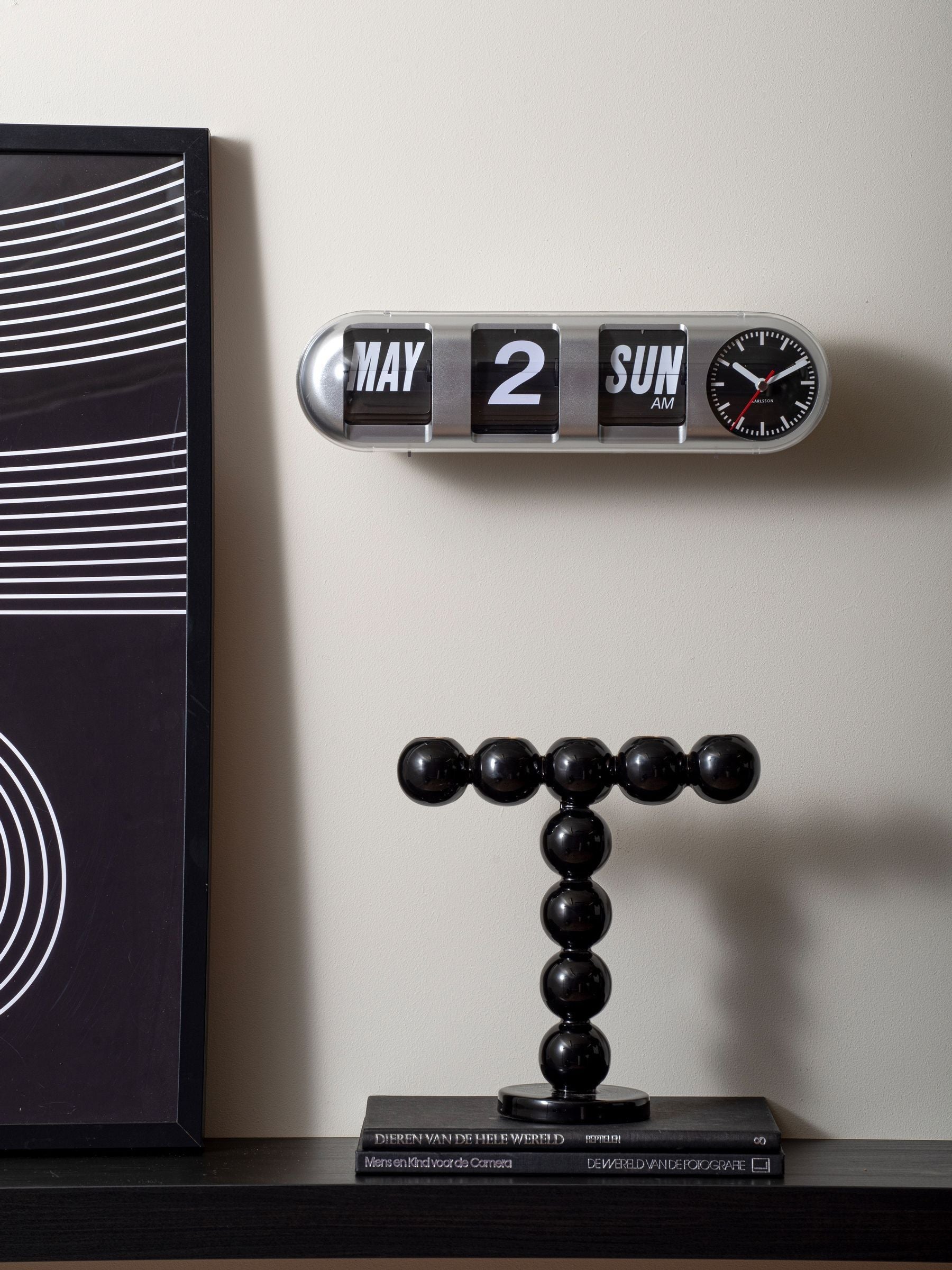 Karlsson Silver Tube Flip Wall Clock