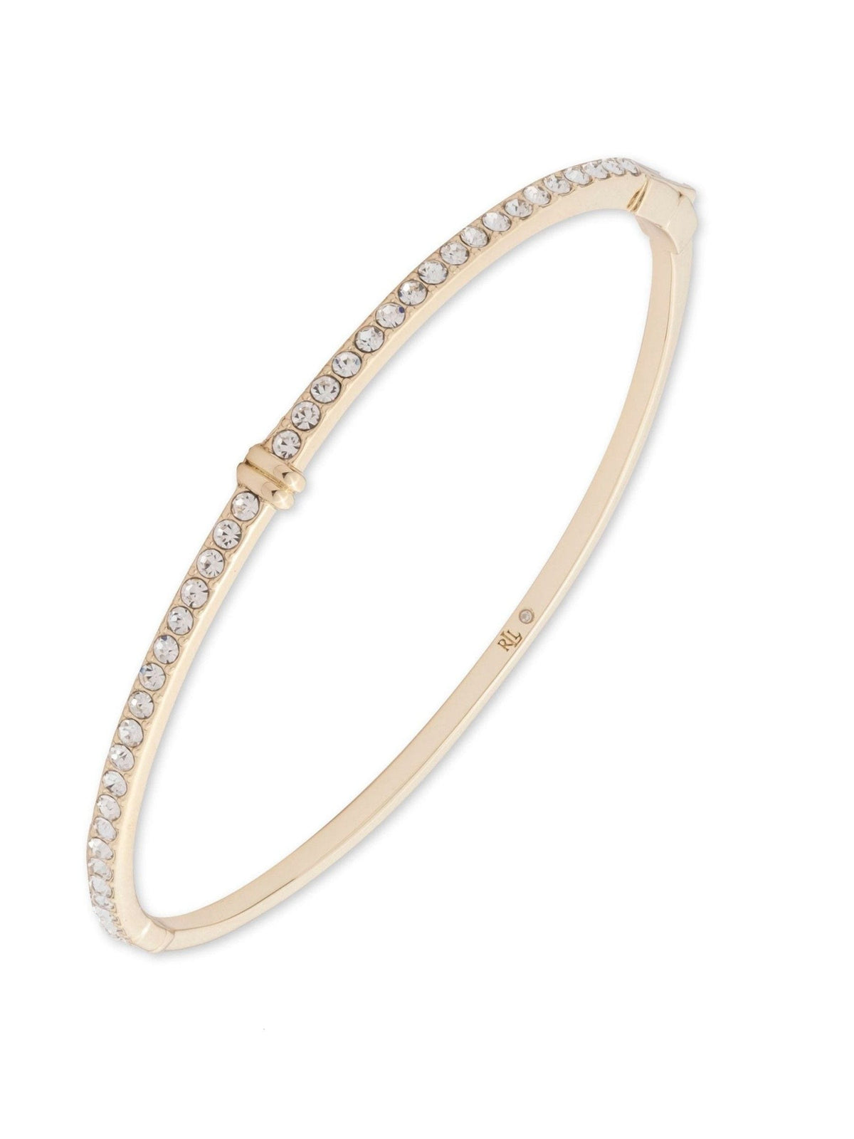Lauren Ralph Lauren Gold Gold Tone Thin Pave Hinge Bangle Bracelet