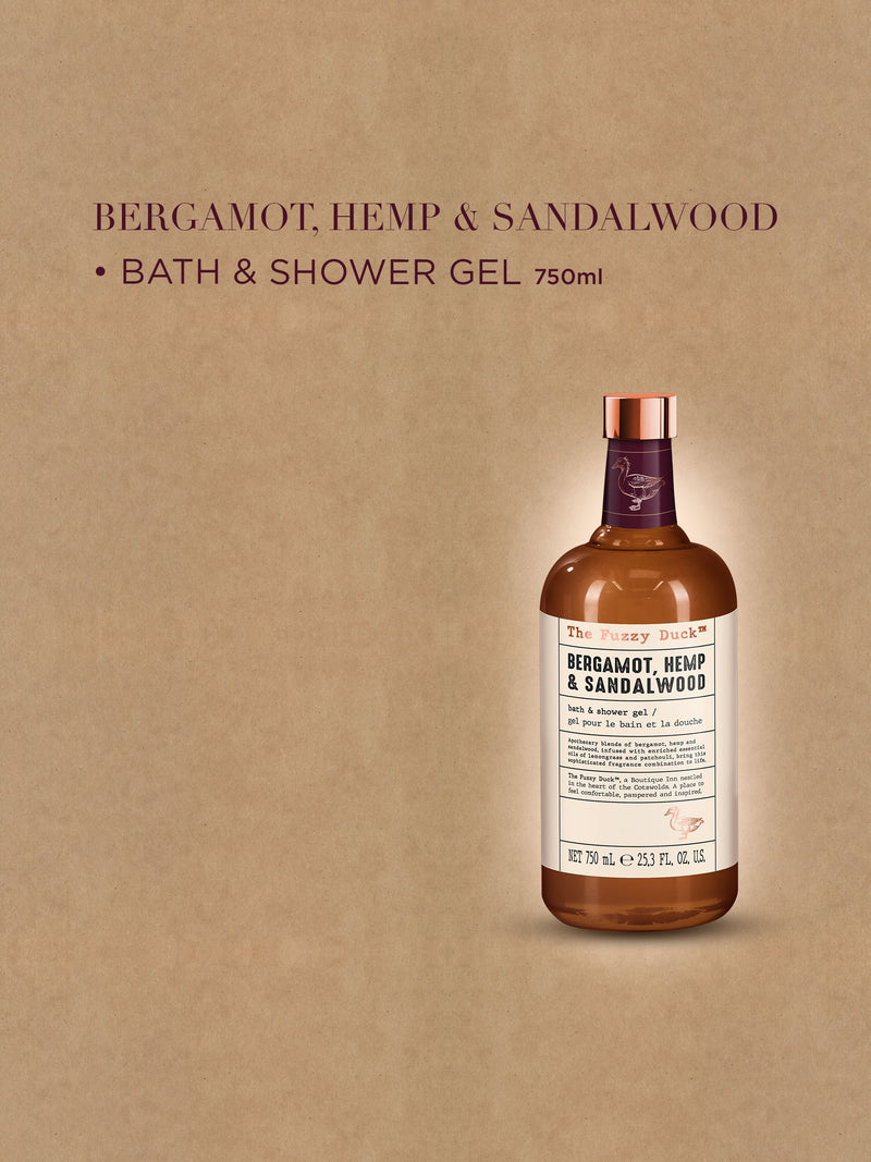 Baylis & Harding Bergamot Hemp & Sandalwood mens bath and shower gel 750ml - British product
