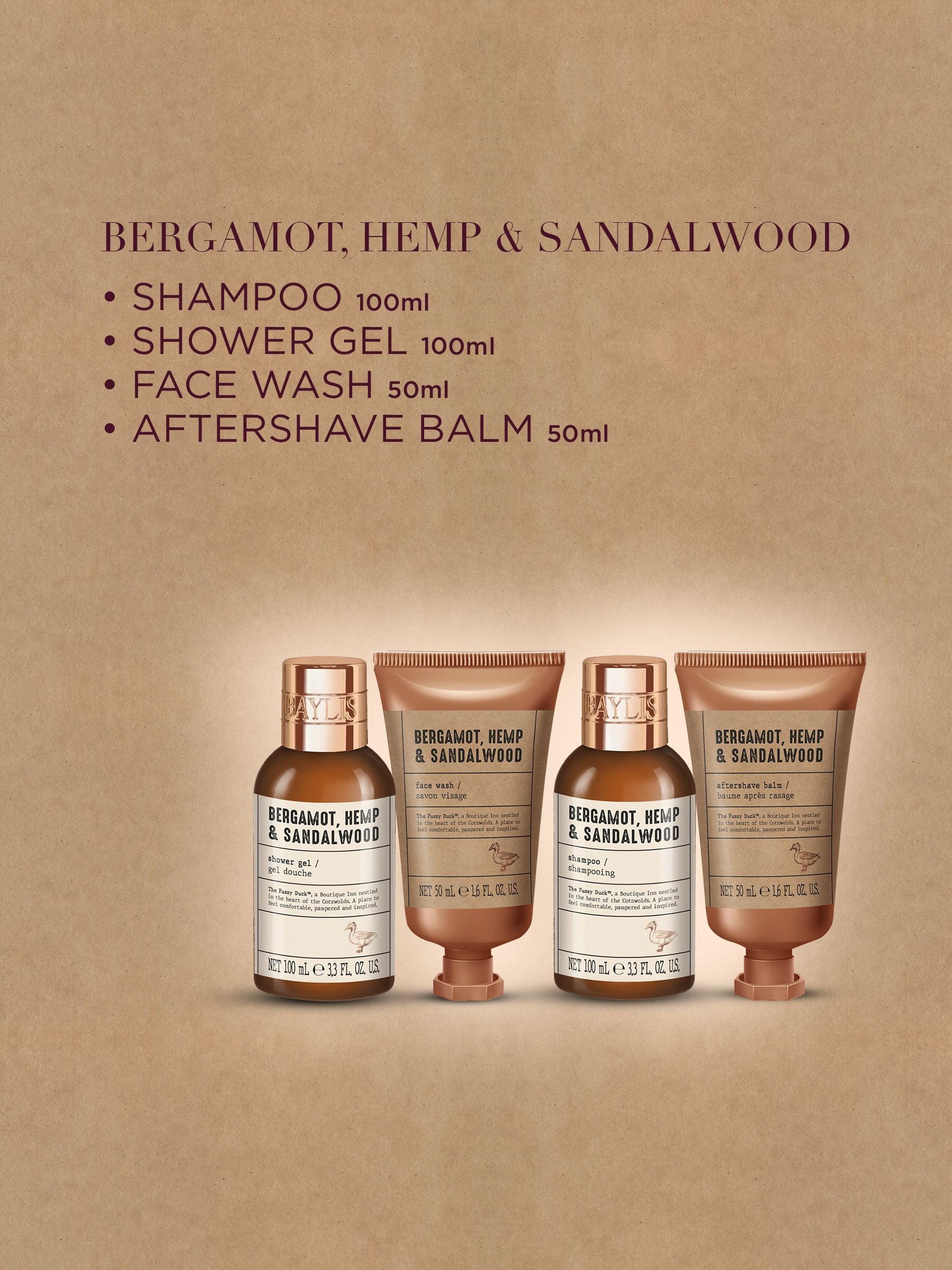 Baylis & Harding The Fuzzy Duck Bergamot, Hemp & Sandalwood Mens Luxury Wash Bag Gift Set