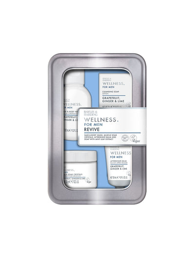 Baylis & Harding Wellness For Men Essential Wellbeing Tin Grooming Gift Set
