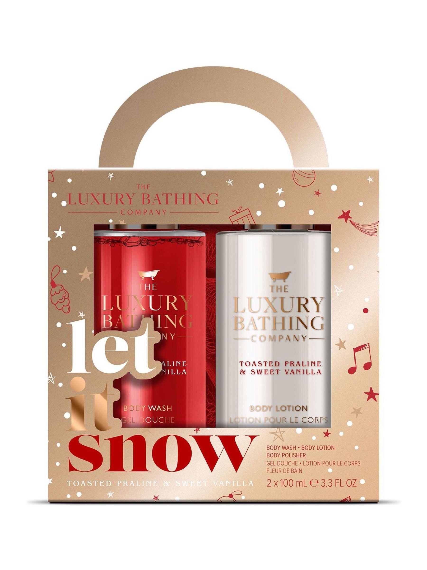 The Luxury Bathing Company Toasted Praline and Sweet Vanilla Let it Snow Gift Set