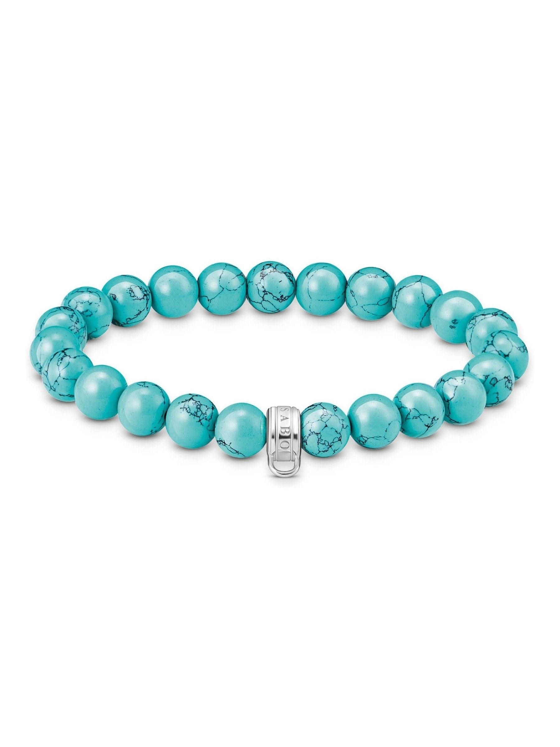 Thomas Sabo turquoise imitation bead bracelet 15-19cm (British brand)