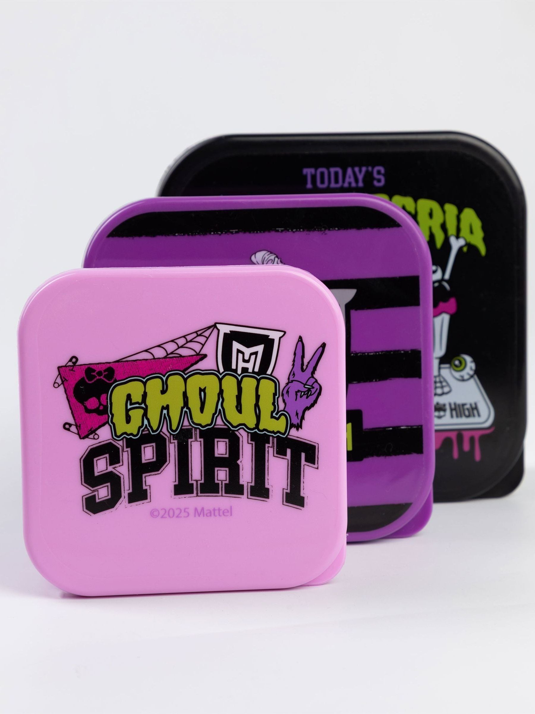 Monster High purple multicoloured snack pot set 3-piece (British brand)