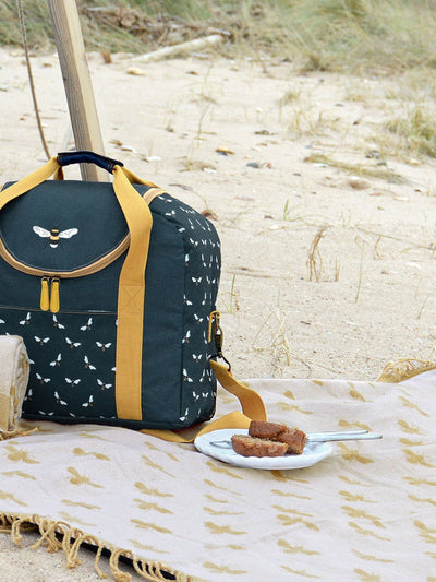 Sophie Allport Lemon Yellow Bees Picnic Blanket 148x145cm