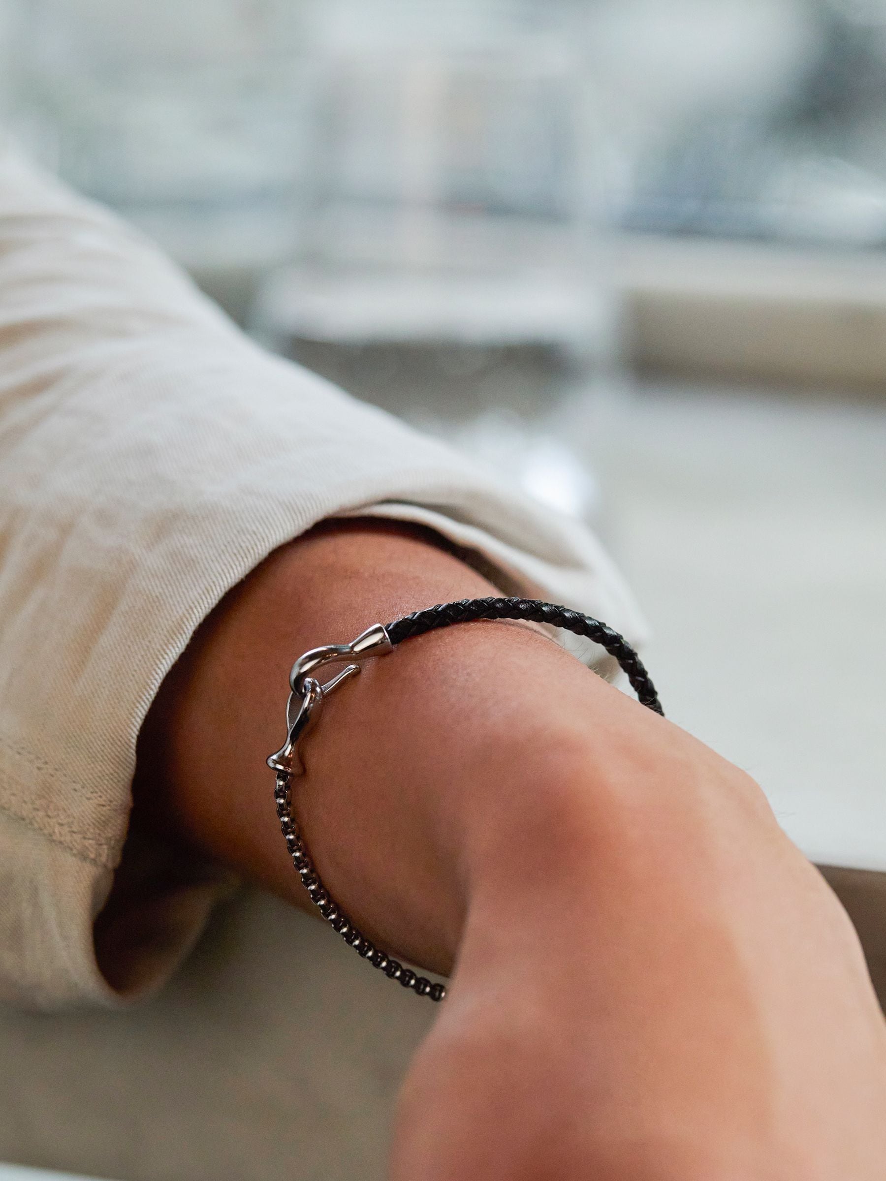 Bartlett London silver tone chain hook bracelet - British product
