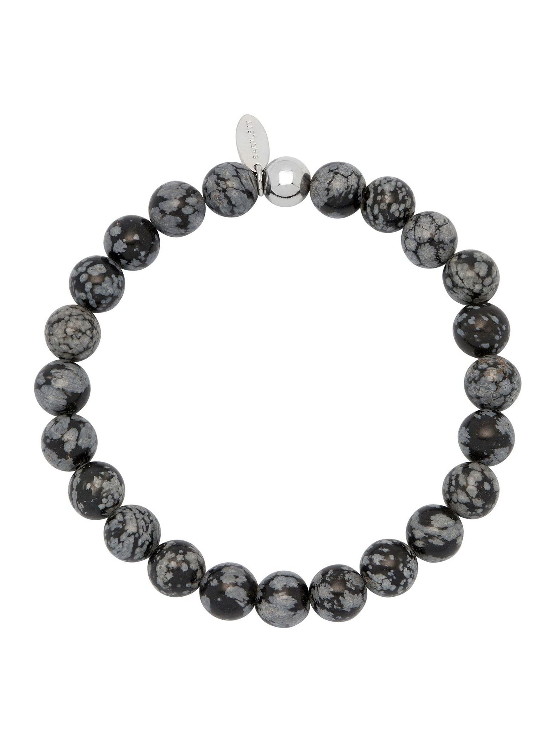 Bartlett Silver Tone Obsidian Beaded Bracelet - British product